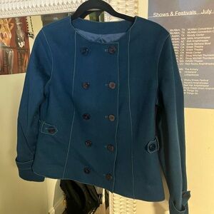 Doncaster Teal Double-Breasted Pea Coat